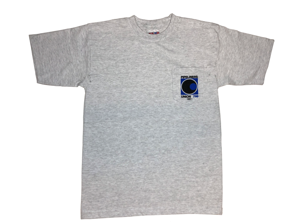 Gray T-Shirt w/Logo & Pocket - Local 798