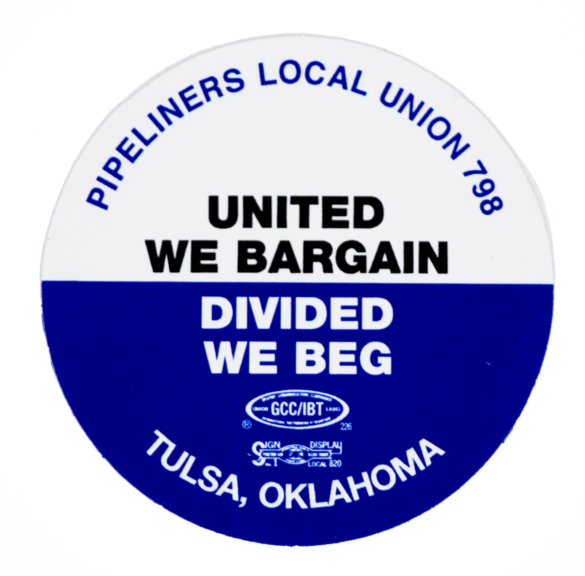 UNION/United We Bargain, Divided We Beg' Bumper Sticker #B126